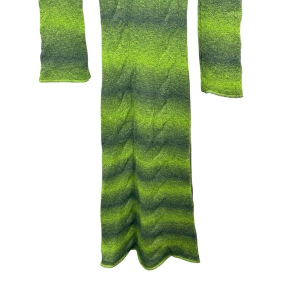 NWT Alohas Trenza Green Knit Maxi Dress Wool Mohair Blend Long Sleeve S - Picture 8 of 14